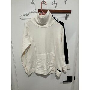 Calvin Klein Performance Women's Tech Knit Mock Neck Sweater, White, Large